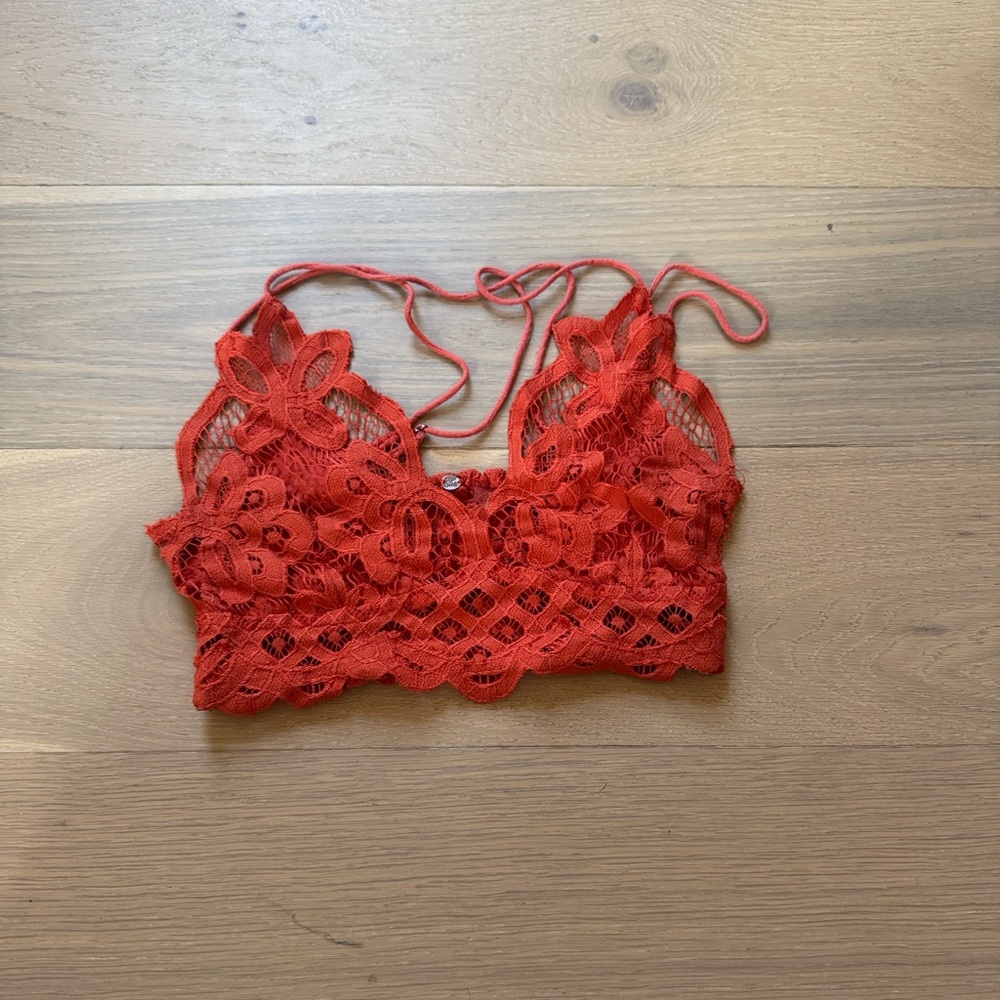 Free People Adella Bralette in “Watermelon”